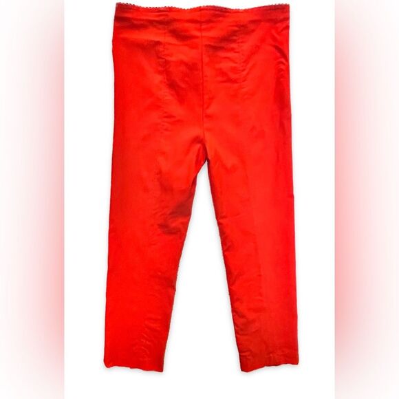 Joseph Ribkoff Fitted Capris Orange Pants with Front Zipper - Size 10 - Picture 3 of 5
